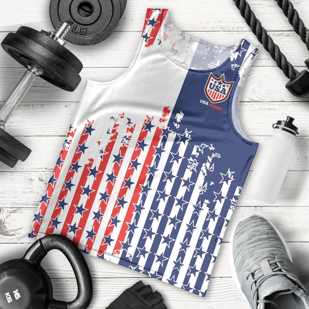 2026 Rugby Nations Series Custom United States Men Tank Top Red Star And Stripes Pattern