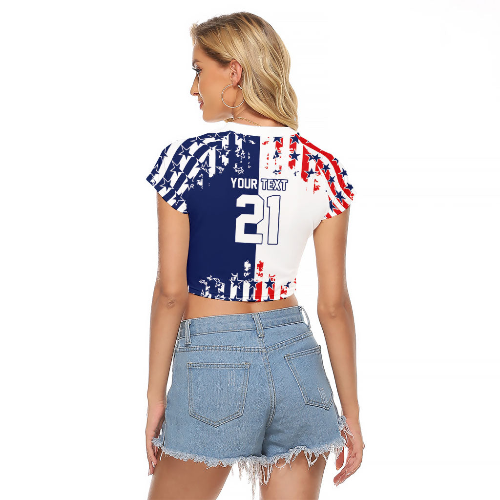 2026 Rugby Nations Series Custom United States Raglan Cropped T Shirt Red Star And Stripes Pattern