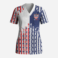 2026 Rugby Nations Series Custom United States Scrub Top Red Star And Stripes Pattern