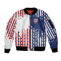 2026 Rugby Nations Series Custom United States Sleeve Zip Bomber Jacket Red Star And Stripes Pattern