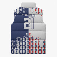 2026 Rugby Nations Series Custom United States Sleeveless Puffer Jacket Red Star And Stripes Pattern