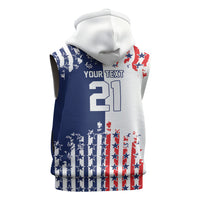 2026 Rugby Nations Series Custom United States Sleeveless Zip Hoodie Red Star And Stripes Pattern