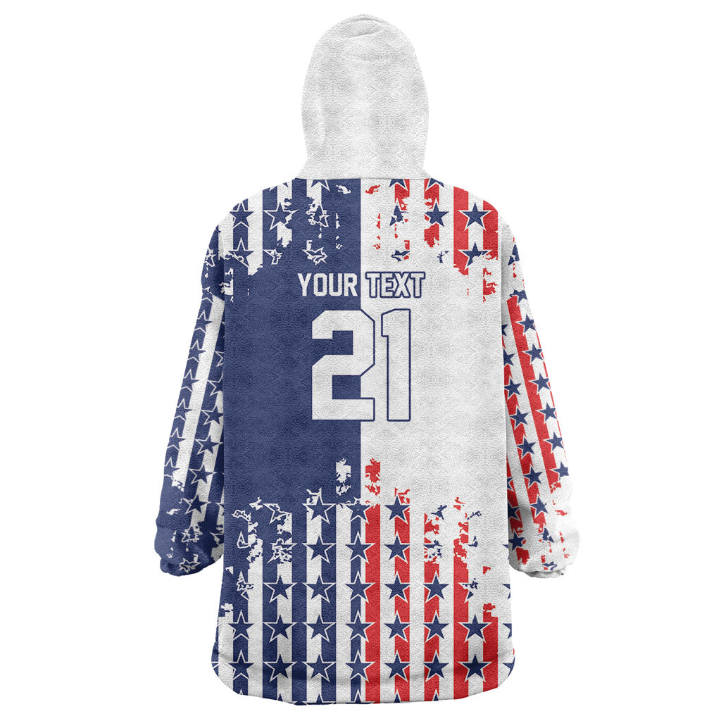 2026 Rugby Nations Series Custom United States Wearable Blanket Hoodie Red Star And Stripes Pattern