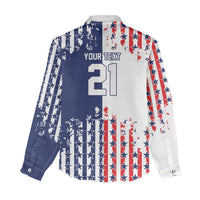 2026 Rugby Nations Series Custom United States Women Casual Shirt Red Star And Stripes Pattern