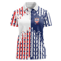 2026 Rugby Nations Series Custom United States Women Polo Shirt Red Star And Stripes Pattern
