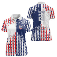 2026 Rugby Nations Series Custom United States Women Polo Shirt Red Star And Stripes Pattern