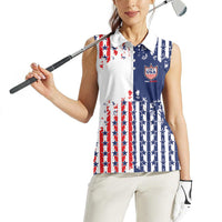 2026 Rugby Nations Series Custom United States Women Sleeveless Polo Shirt Red Star And Stripes Pattern
