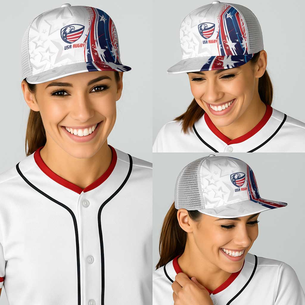 2026 Rugby Nations Series United States Baseball Net Cap Bald Eagle Heritage