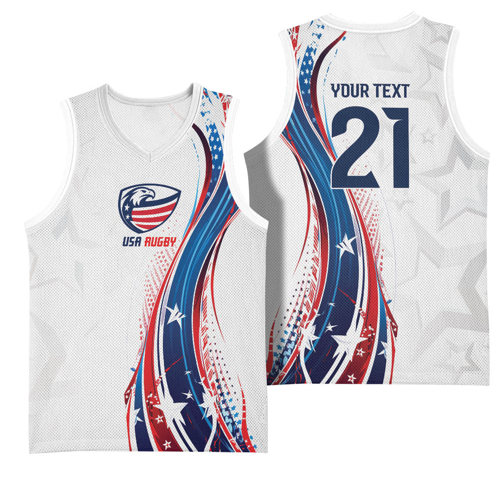 2026 Rugby Nations Series Custom United States Basketball Jersey Bald Eagle Heritage