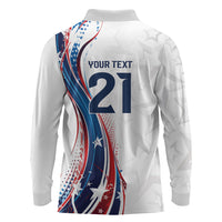 2026 Rugby Nations Series Custom United States Long Sleeve Polo Shirt Bald Eagle Heritage