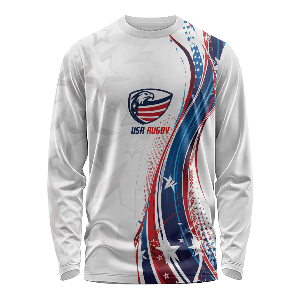 2026 Rugby Nations Series Custom United States Long Sleeve Shirt Bald Eagle Heritage