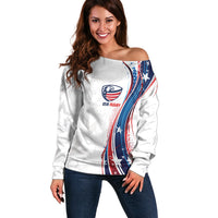 2026 Rugby Nations Series Custom United States Off Shoulder Sweater Bald Eagle Heritage
