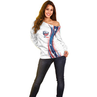 2026 Rugby Nations Series Custom United States Off Shoulder Sweater Bald Eagle Heritage