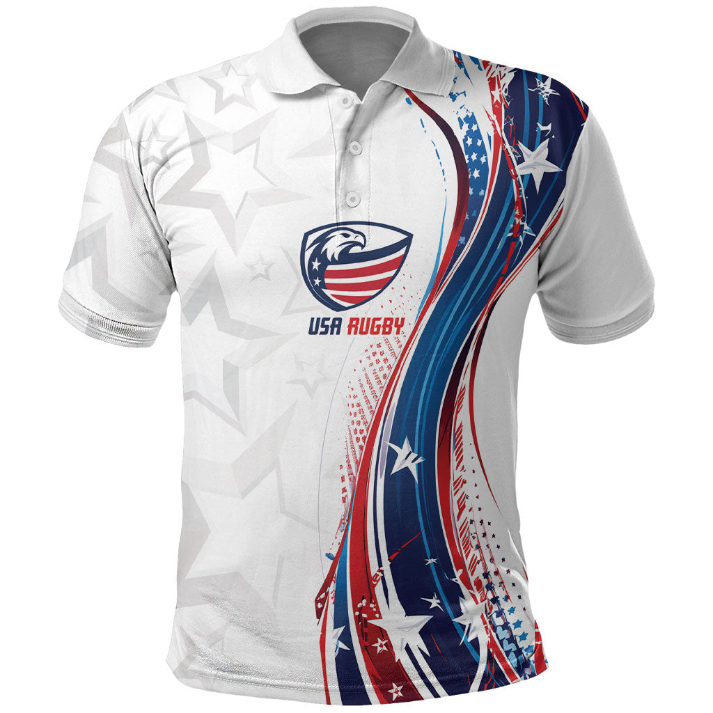 2026 Rugby Nations Series Custom United States Polo Shirt Bald Eagle Heritage