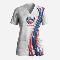 2026 Rugby Nations Series Custom United States Scrub Top Bald Eagle Heritage