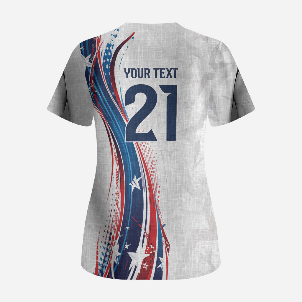 2026 Rugby Nations Series Custom United States Scrub Top Bald Eagle Heritage