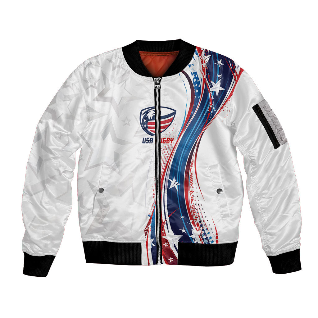 2026 Rugby Nations Series Custom United States Sleeve Zip Bomber Jacket Bald Eagle Heritage