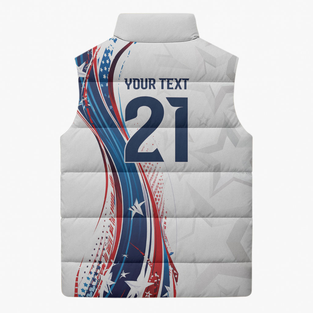 2026 Rugby Nations Series Custom United States Sleeveless Puffer Jacket Bald Eagle Heritage
