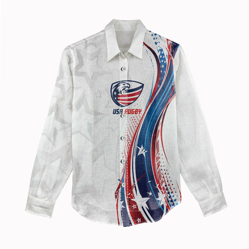 2026 Rugby Nations Series Custom United States Women Casual Shirt Bald Eagle Heritage
