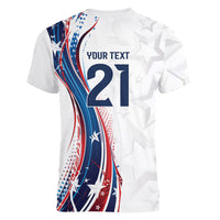 2026 Rugby Nations Series Custom United States Women V-Neck T-Shirt Bald Eagle Heritage