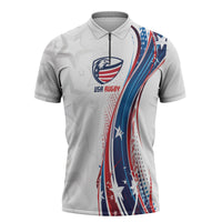 2026 Rugby Nations Series Custom United States Zipper Polo Shirt Bald Eagle Heritage