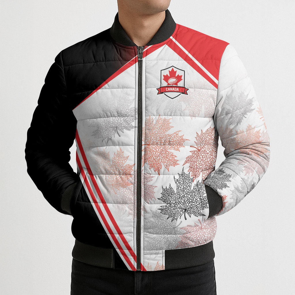 2026 Rugby Nations Series Custom Canada Bomber Puffer Jacket Les Rouges Maple Leaf