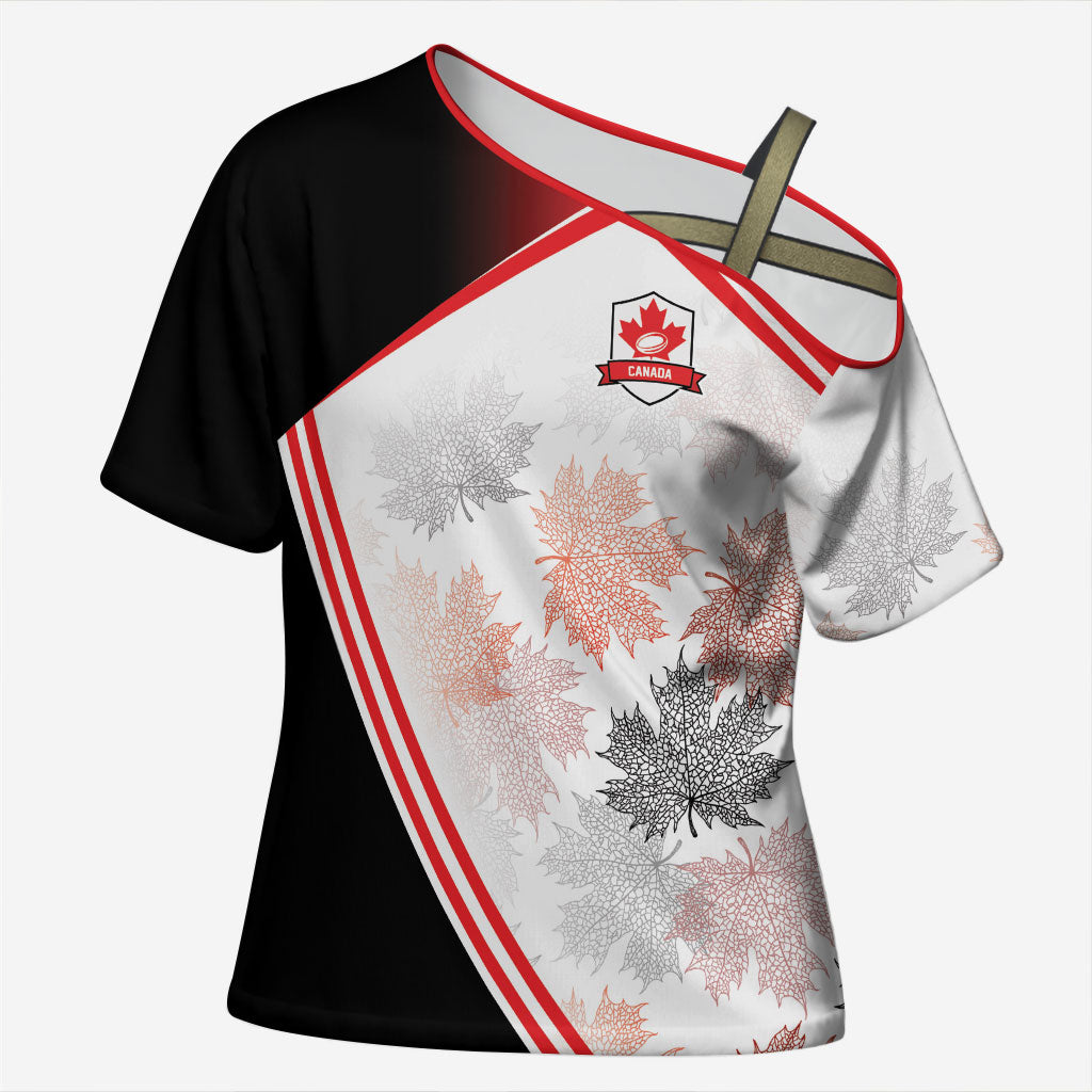 2026 Rugby Nations Series Custom Canada Cross Shoulder Shirt Les Rouges Maple Leaf
