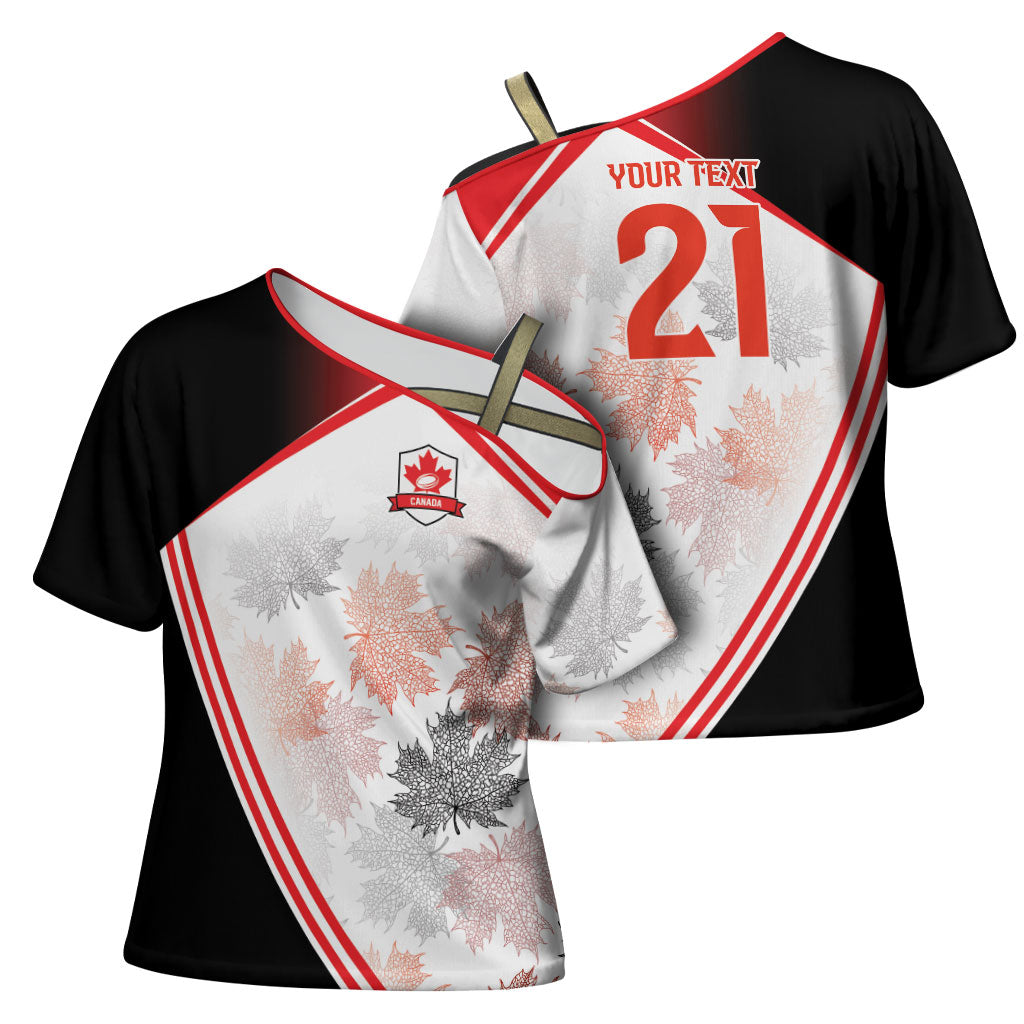 2026 Rugby Nations Series Custom Canada Cross Shoulder Shirt Les Rouges Maple Leaf