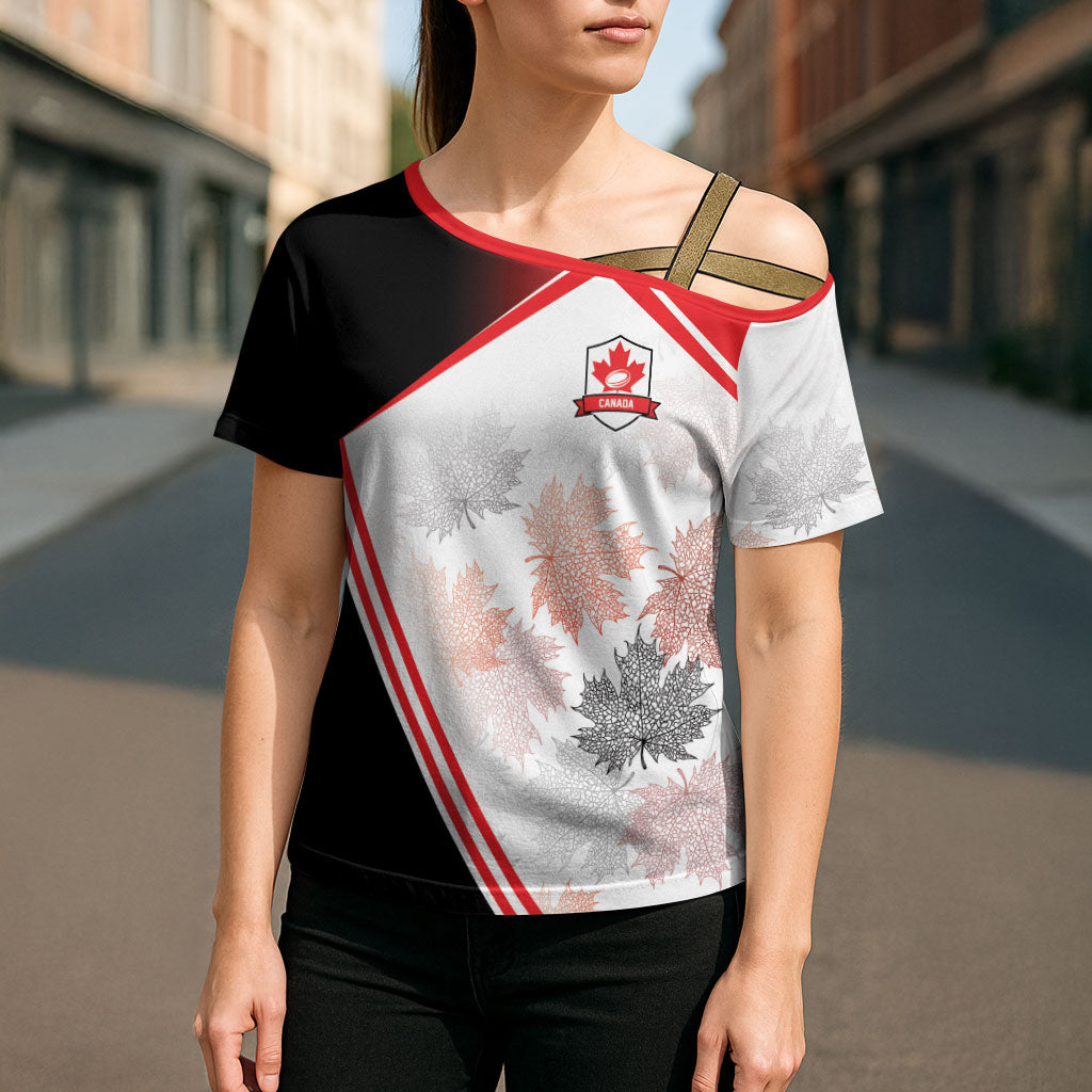 2026 Rugby Nations Series Custom Canada Cross Shoulder Shirt Les Rouges Maple Leaf