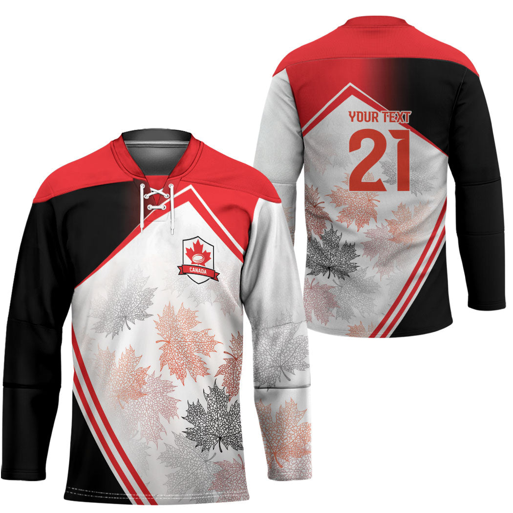 2026 Rugby Nations Series Custom Canada Hockey Jersey Les Rouges Maple Leaf