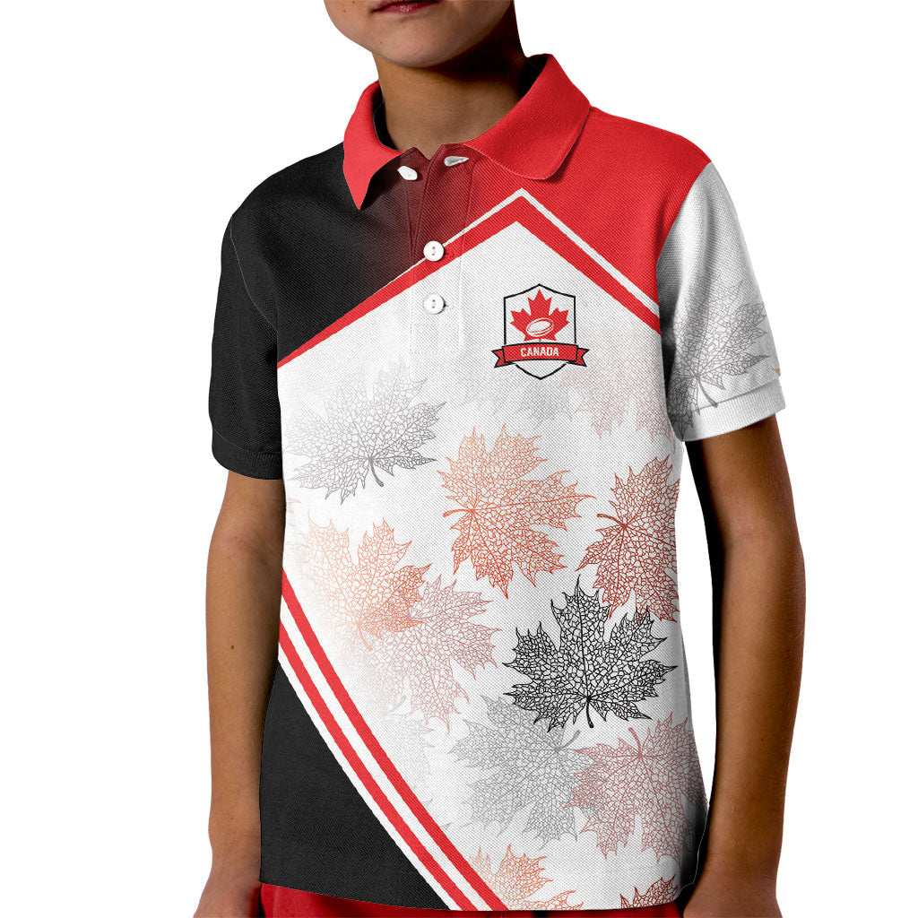 2026 Rugby Nations Series Custom Canada Kid Polo Shirt Les Rouges Maple Leaf