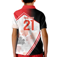 2026 Rugby Nations Series Custom Canada Kid Polo Shirt Les Rouges Maple Leaf