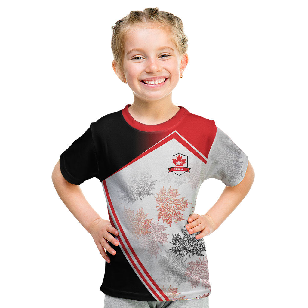 2026 Rugby Nations Series Custom Canada Kid T Shirt Les Rouges Maple Leaf