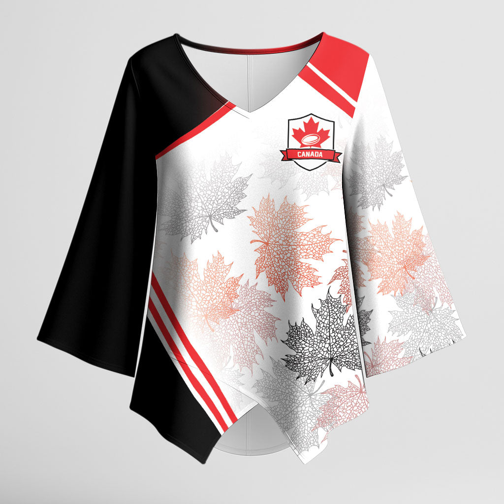 2026 Rugby Nations Series Custom Canada Kimono Sleeve Blouse Les Rouges Maple Leaf