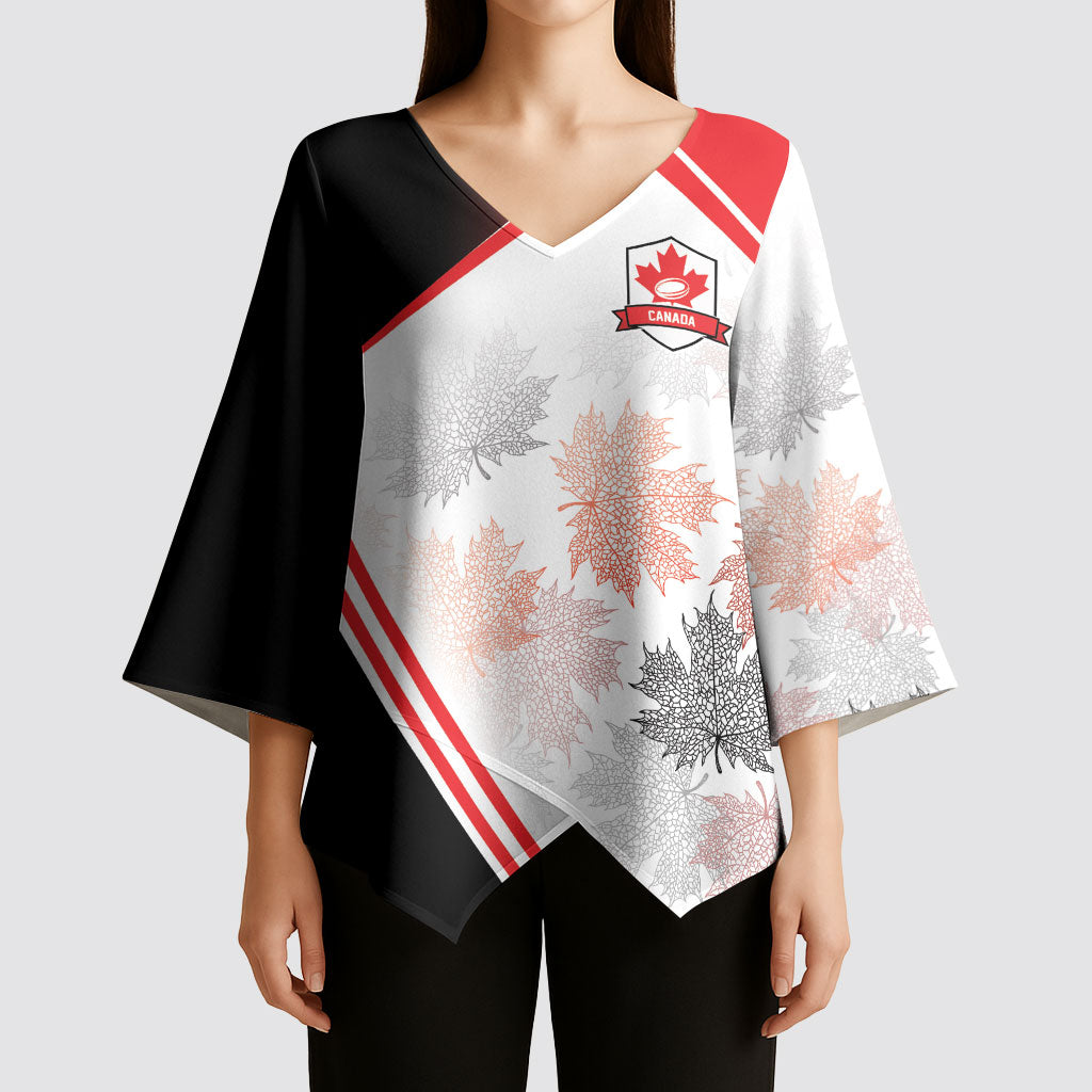 2026 Rugby Nations Series Custom Canada Kimono Sleeve Blouse Les Rouges Maple Leaf