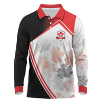 2026 Rugby Nations Series Custom Canada Long Sleeve Polo Shirt Les Rouges Maple Leaf