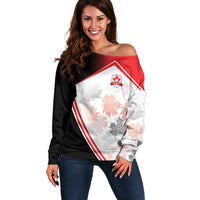 2026 Rugby Nations Series Custom Canada Off Shoulder Sweater Les Rouges Maple Leaf