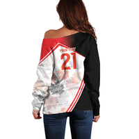 2026 Rugby Nations Series Custom Canada Off Shoulder Sweater Les Rouges Maple Leaf