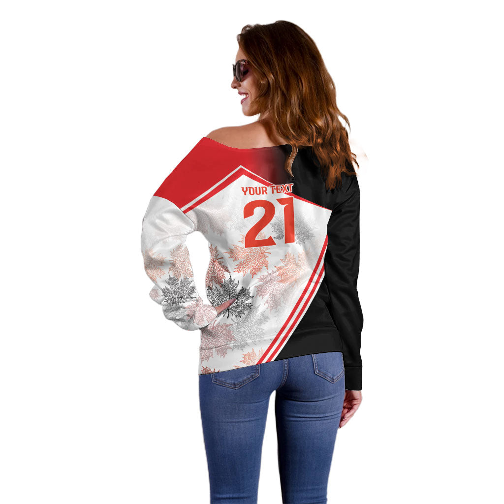 2026 Rugby Nations Series Custom Canada Off Shoulder Sweater Les Rouges Maple Leaf