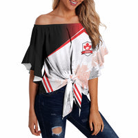 2026 Rugby Nations Series Custom Canada Off Shoulder Wrap Waist Top Les Rouges Maple Leaf