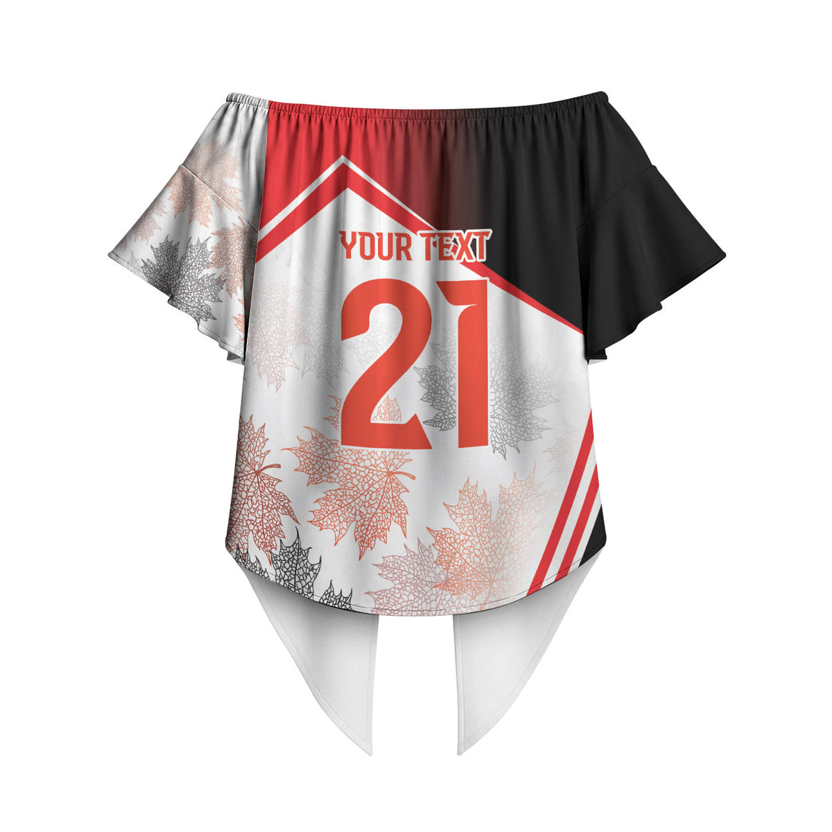 2026 Rugby Nations Series Custom Canada Off Shoulder Wrap Waist Top Les Rouges Maple Leaf