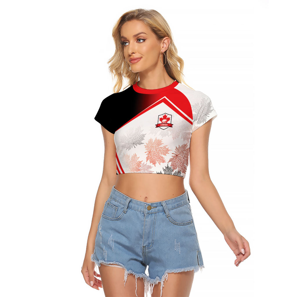 2026 Rugby Nations Series Custom Canada Raglan Cropped T Shirt Les Rouges Maple Leaf