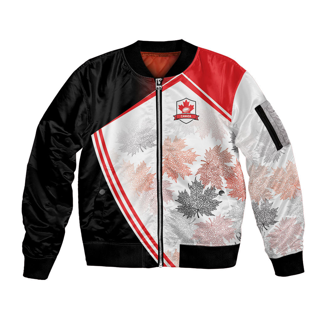 2026 Rugby Nations Series Custom Canada Sleeve Zip Bomber Jacket Les Rouges Maple Leaf