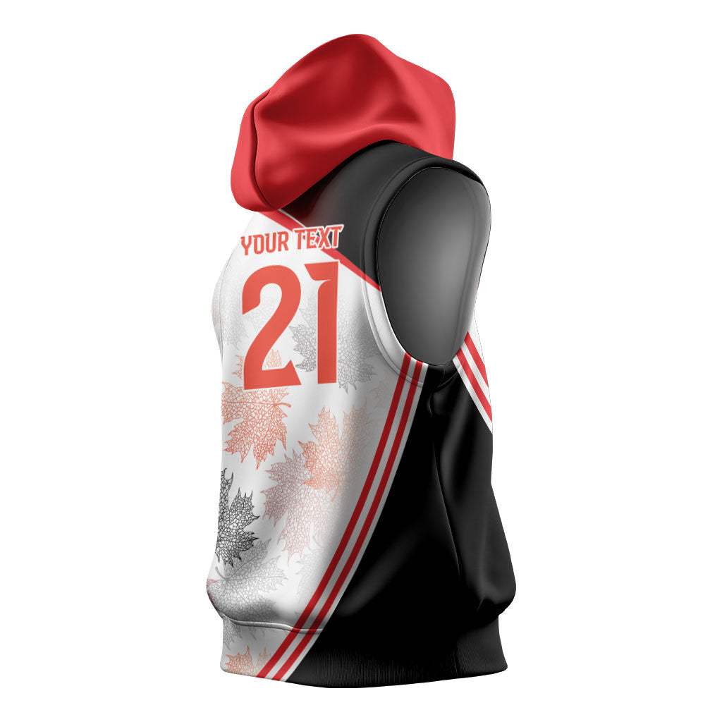 2026 Rugby Nations Series Custom Canada Sleeveless Hoodie Les Rouges Maple Leaf