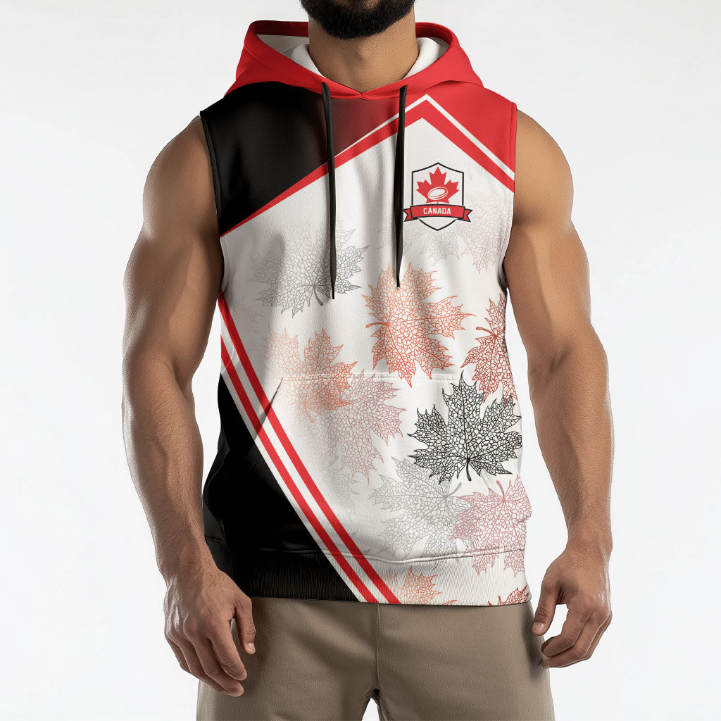 2026 Rugby Nations Series Custom Canada Sleeveless Hoodie Les Rouges Maple Leaf