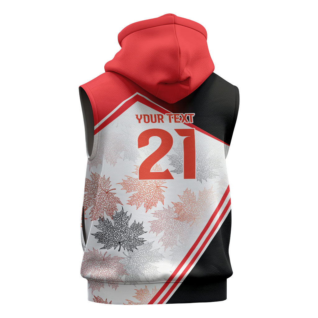 2026 Rugby Nations Series Custom Canada Sleeveless Zip Hoodie Les Rouges Maple Leaf