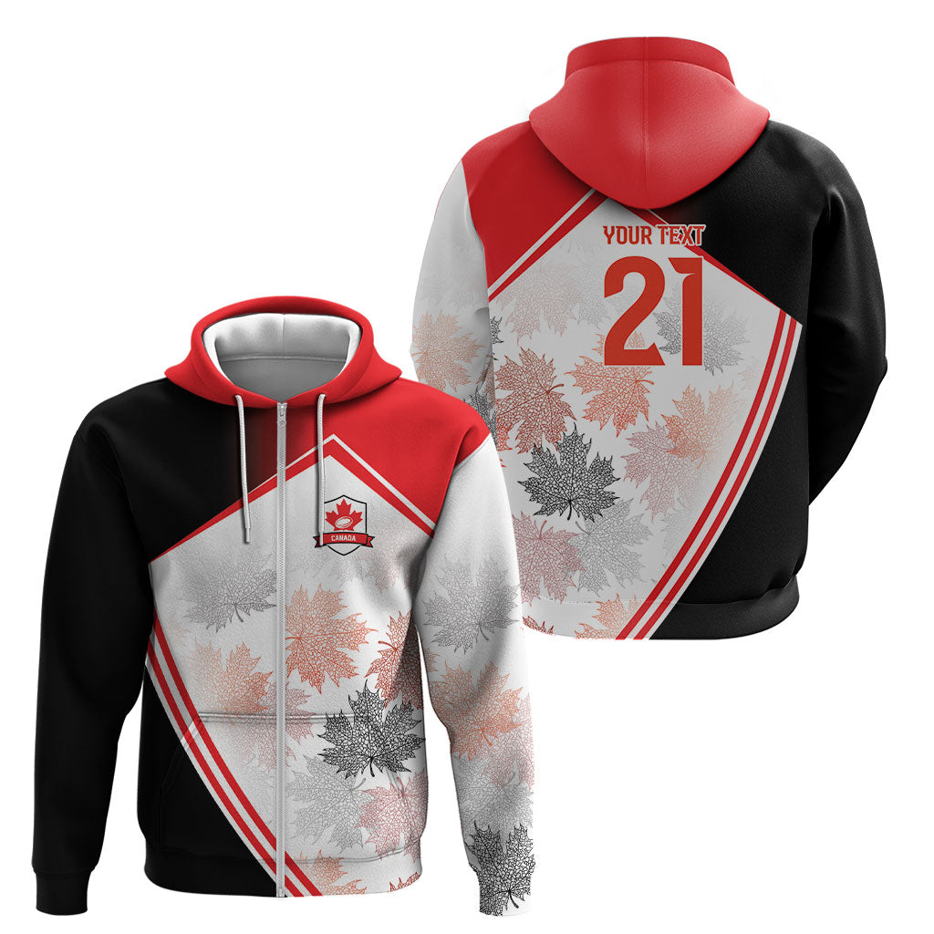 2026 Rugby Nations Series Custom Canada Zip Hoodie Les Rouges Maple Leaf