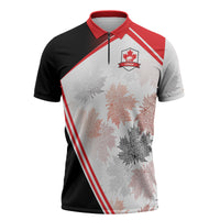 2026 Rugby Nations Series Custom Canada Zipper Polo Shirt Les Rouges Maple Leaf