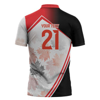2026 Rugby Nations Series Custom Canada Zipper Polo Shirt Les Rouges Maple Leaf