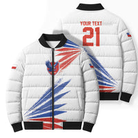 2026 Rugby Nations Series Custom Chile Bomber Puffer Jacket Los Condores Eagle Bold Stripes Pride